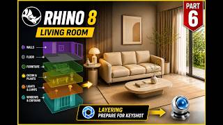 Rhino 8 Living Room Modeling Tutorial | Curtains, Windows & Interior Layering| Part 6