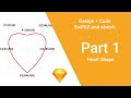 Custom drawing in SwiftUI: [Part 2]  Drawing heart shape in sketch and SwiftUI with bezier curve.