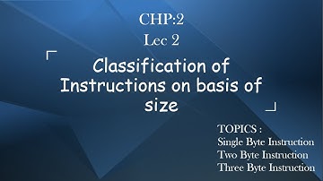 Lec-02 :Chp-02 | Classification of 8085 Instruction on basis of size with example (Hindi)