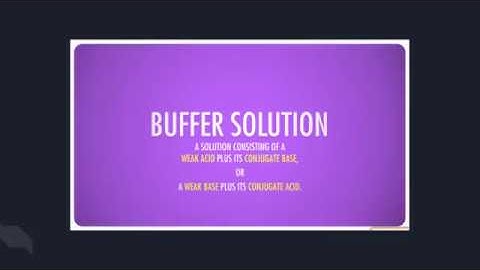 Buffers: Perfect balance systems in the human body (Summary video)