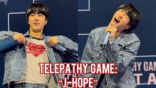 Jin guesses โj-hopeโ wrong ๐ Telepathy Game 250730 Run Seokjin Ep Tour Newark Fancam BTS Concert