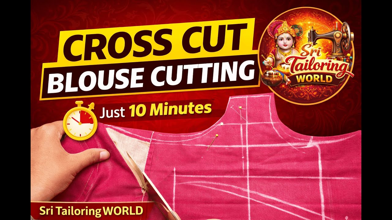 Cross Cut Blouse Cutting Eppadi? | Easy Blouse Cutting for Beginners | Tamil