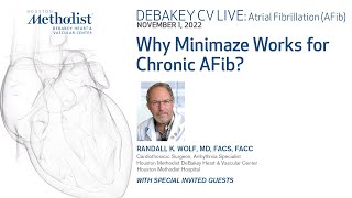 DeBakey CV Live: AFib Why Minimaze Works for Chronic AFib? 11/01/2022