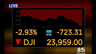 STOCKS TUMBLE: Fears of a Trump trade war sends stocks down more than 700 points