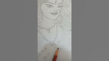Thumbnail of maa ambe pencil sketch 😄❤️🙏 #jubinnautiyal #song #love #tseries #subscribe #technodance #reels #art