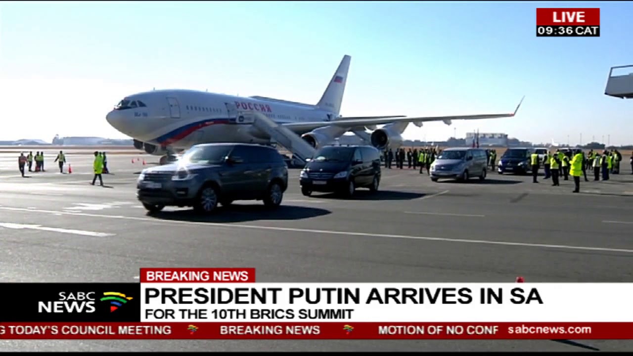 Russian President Vladimir Putin touches down in SA