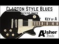 Clapton style blues in the key of a  guitar backing track