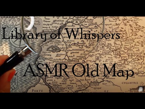 ASMR | Old British Map (1601) Whispered Reading & Tracing with Pointer - Paper Sounds