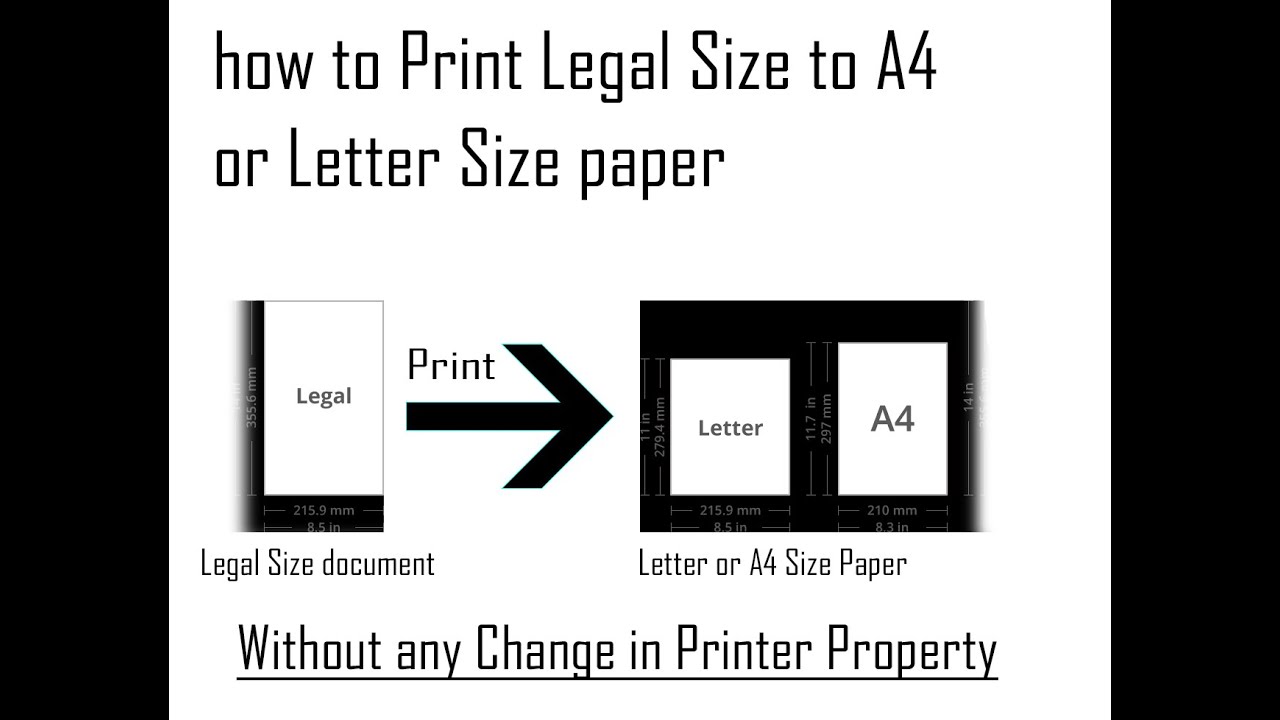 how to print legal size paper on A4 or Letter size paper in MS