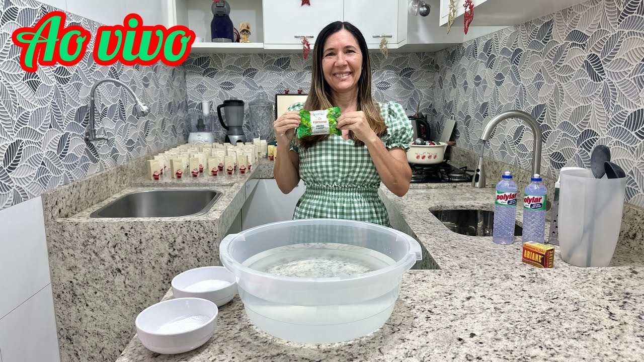 🔴AO VIVO APRENDA A FAZER O SABÃO SEM SODA MAIS PERFUMADO DA INTERNET