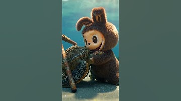 Poor Labubu just wanted to save the Turtle 🐢🐢