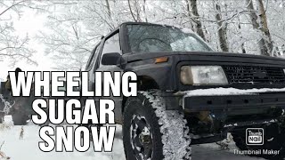 LIFTED CHEVY TRACKER- WHEELING "SUGAR" SNOW WITH FRIENDS...(suzuki, sidekick, sunrunner, vitara)
