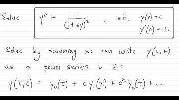 Lecture 11: Regular perturbation methods for ODEs