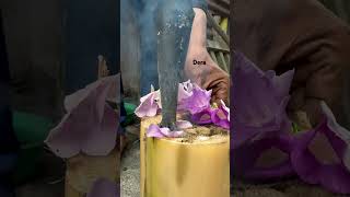 When the spear was inserted, the smoke immediately #fypyoutube #fypシ゚viral #banana Tree #blacksmith