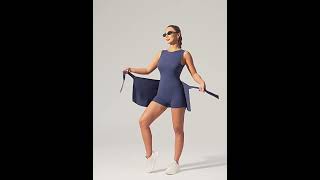 Anti-Exposure Tennis Skirt Bodysuit Breathable Fitness Yoga Wear