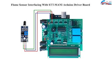 FLAME SENSOR INTERFACING WITH STT-MANI ARDUINO DRIVER BOARD