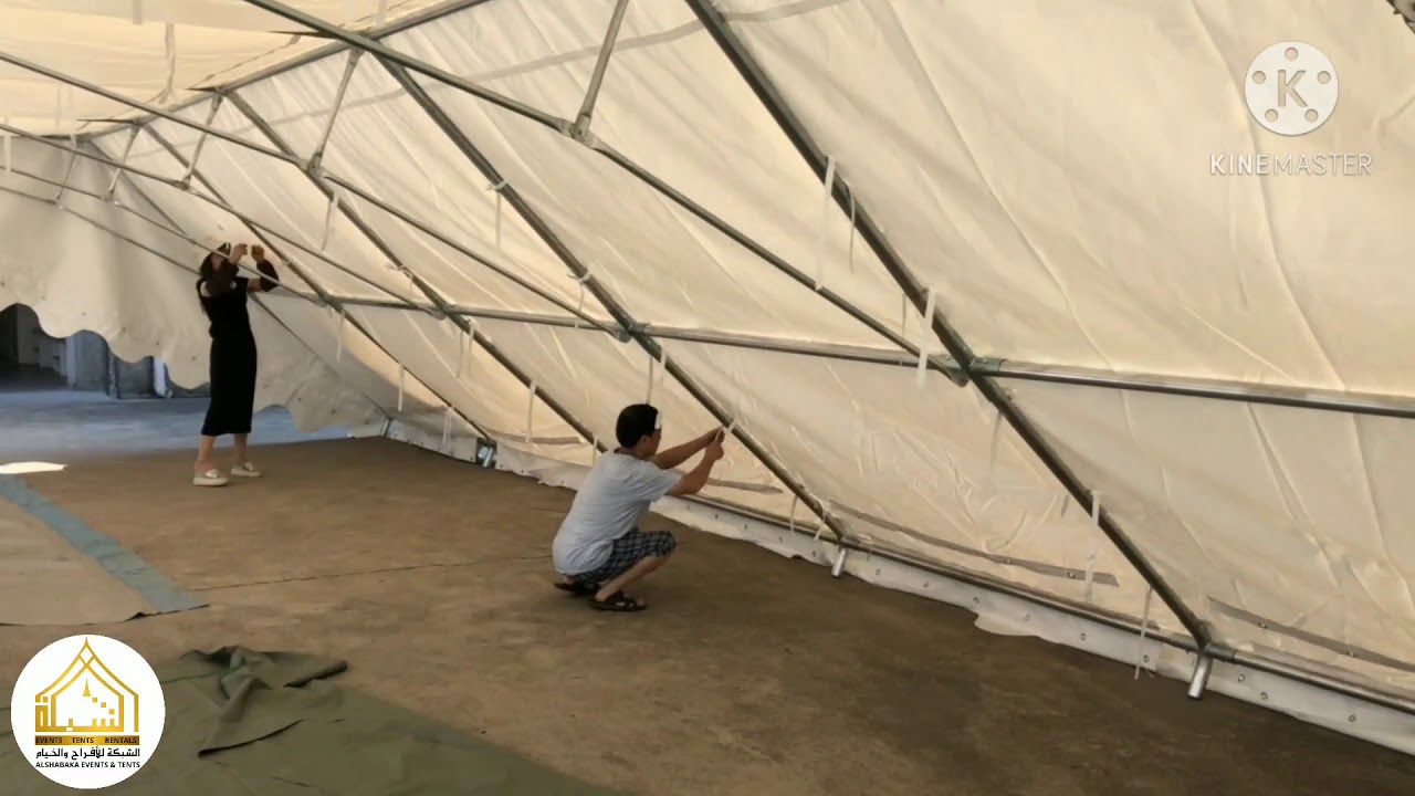 How to Install Steel Tent - Tents in Bahrain - تركيب الخيام في البحرين الشبكة