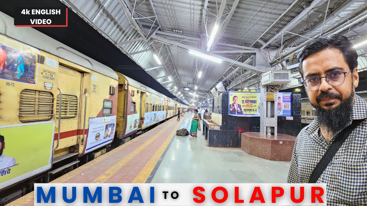 Mumbai to Solapur Journey in 11139 Mumbai CSMT Hosapete Express 4k