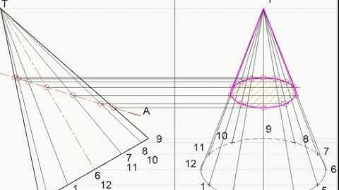 SECTIONING A CONE AND DRAWING THE TRUE SHAPE OF SECTION