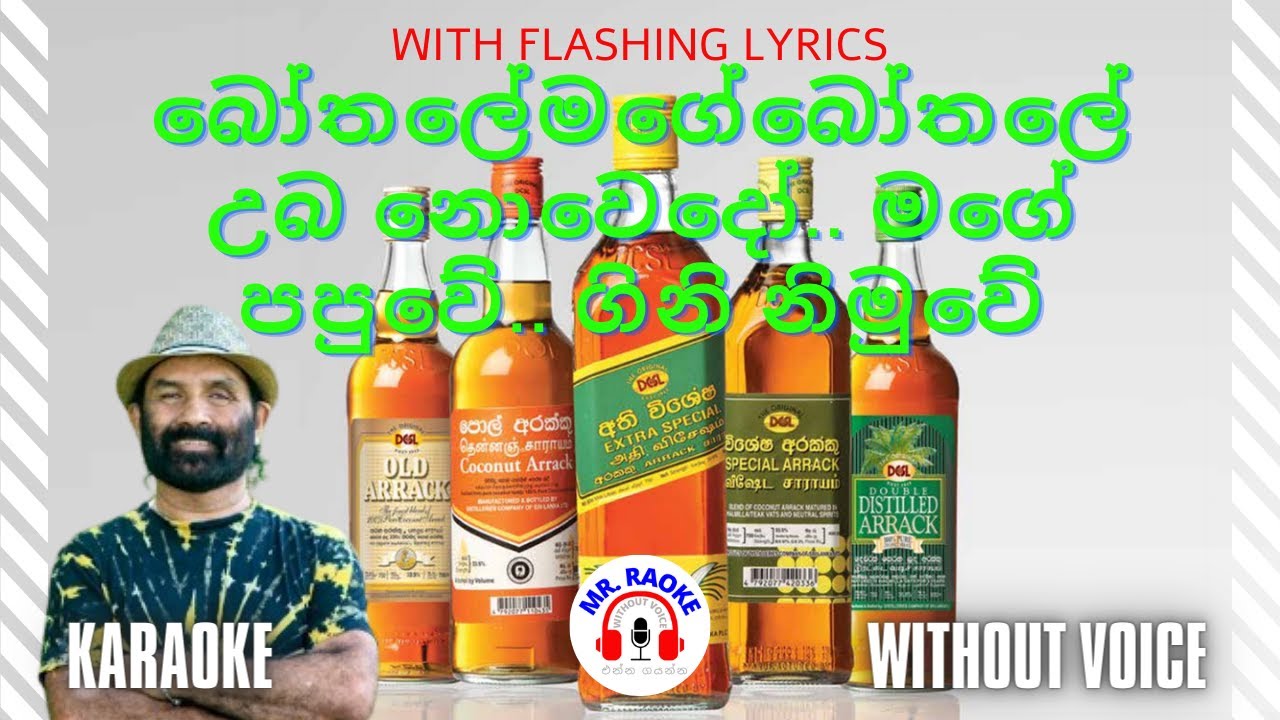 Bothale Mage Bothale lyrics | බෝතලේ මගේ බෝතලේ | Without Voice | Mr ...