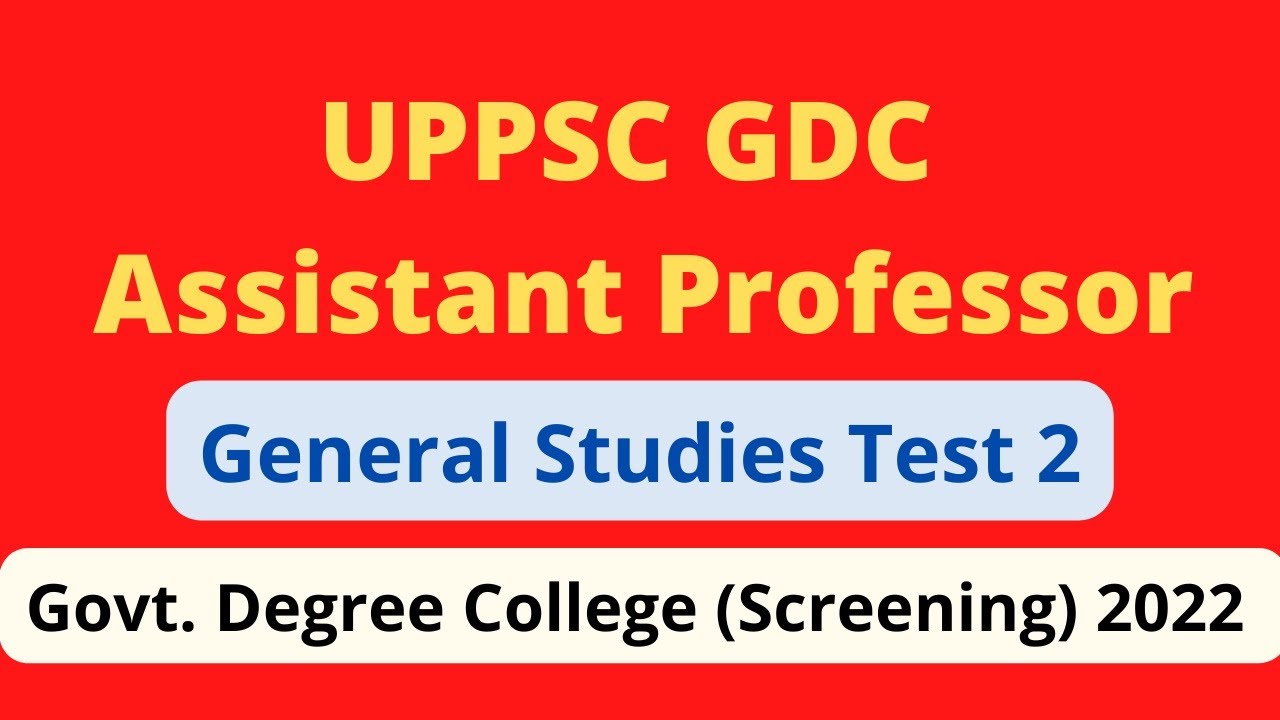 UPPSC GDC Assistant Professor 2024 General studies practice set 2