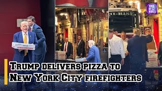Trump delivers pizza to New York City firefighters in campaign stop after day in court