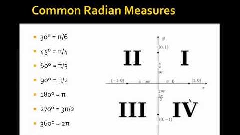 Lesson 4.1 PreCalc - Trig and radian measures