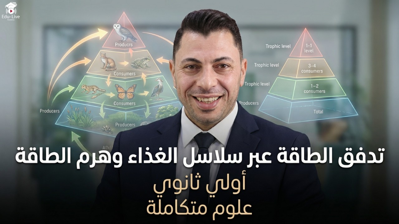 أولي ثانوي | تدفق الطاقة عبر سلاسل الغذاء وهرم الطاقة | علوم متكاملة🔥