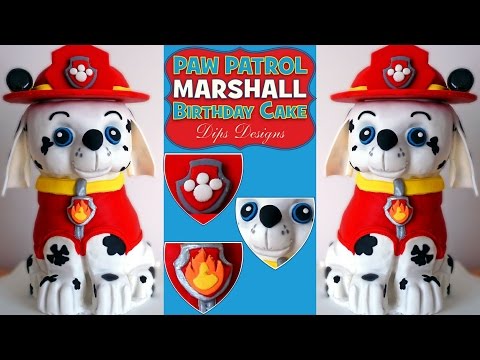 Paw Patrol Birthday Cake Marshall 🎂Kids Party Cake Decorating Idea Dog-Shape🐶 How to Make Tutorial