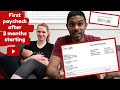 First YouTube paycheck after 2 months starting