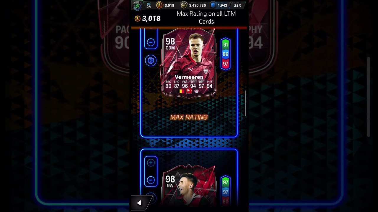 Max Rating on all MadFut 25 LTM Cards 