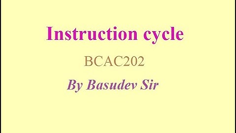 Instruction cycle