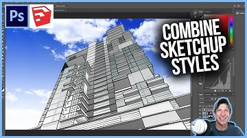 COMBINING SKETCHUP STYLES in Photoshop - Photoshop Stylized Rendering Tutorial