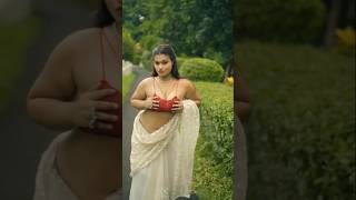 Sareelover Diya Chakraborty Dancing With New White Chiffon Saree