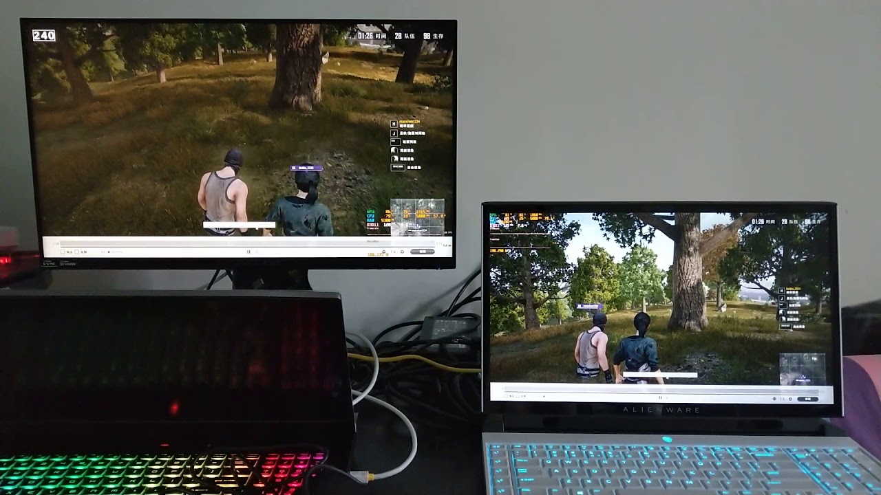 Area51m vs GT76 PUBG gaming compare(1minute)