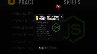 💚🚀 8 Amazing Node.js Projects for Beginners to Practice Backend Development! 💻#NodeJS#NodeJSProjects