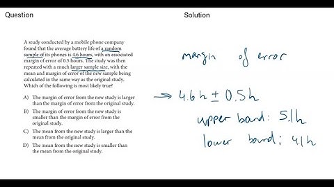 SAT math polls, margin of error, sample size - Question solution and free practice