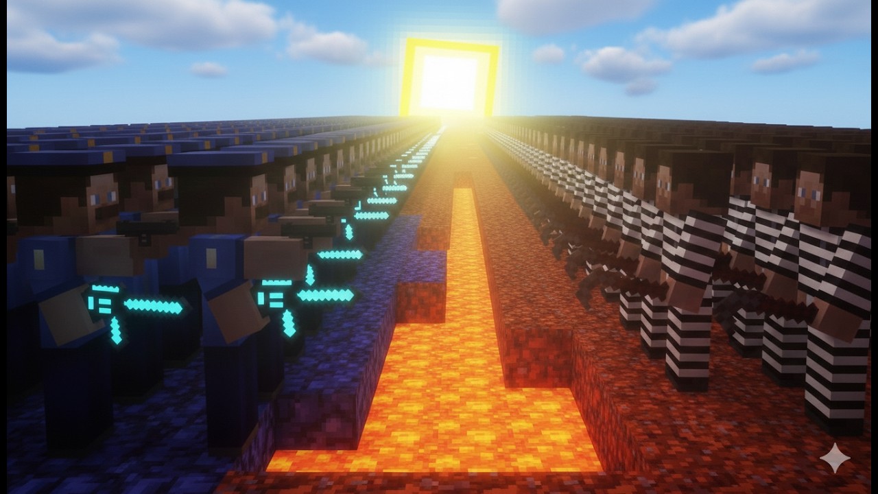 😱10 000 POLITSIYA VS 10 000 JINOYATCHI | UZBEKCHA MINECRAFT