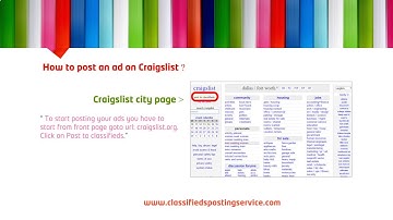 How to post an ad on craigslist - Feb 2017