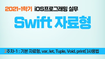 Swift 강좌 2-1 : 기본자료형, var, let, Tuple, Void, print()함수 사용법