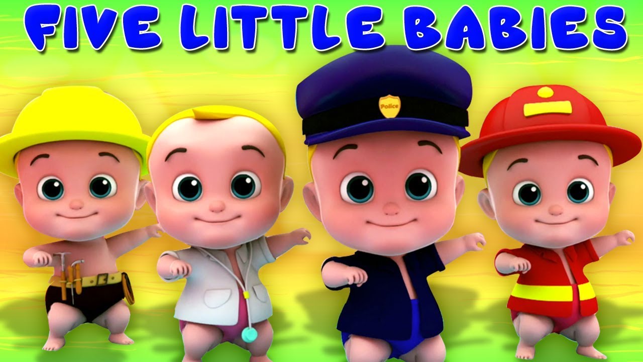 fünf kleine babys Reime in Deutsch Kinder reime Nursery Rhymes