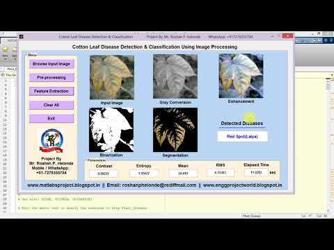 Cotton Leaf Disease Detection using Matlab Source code
