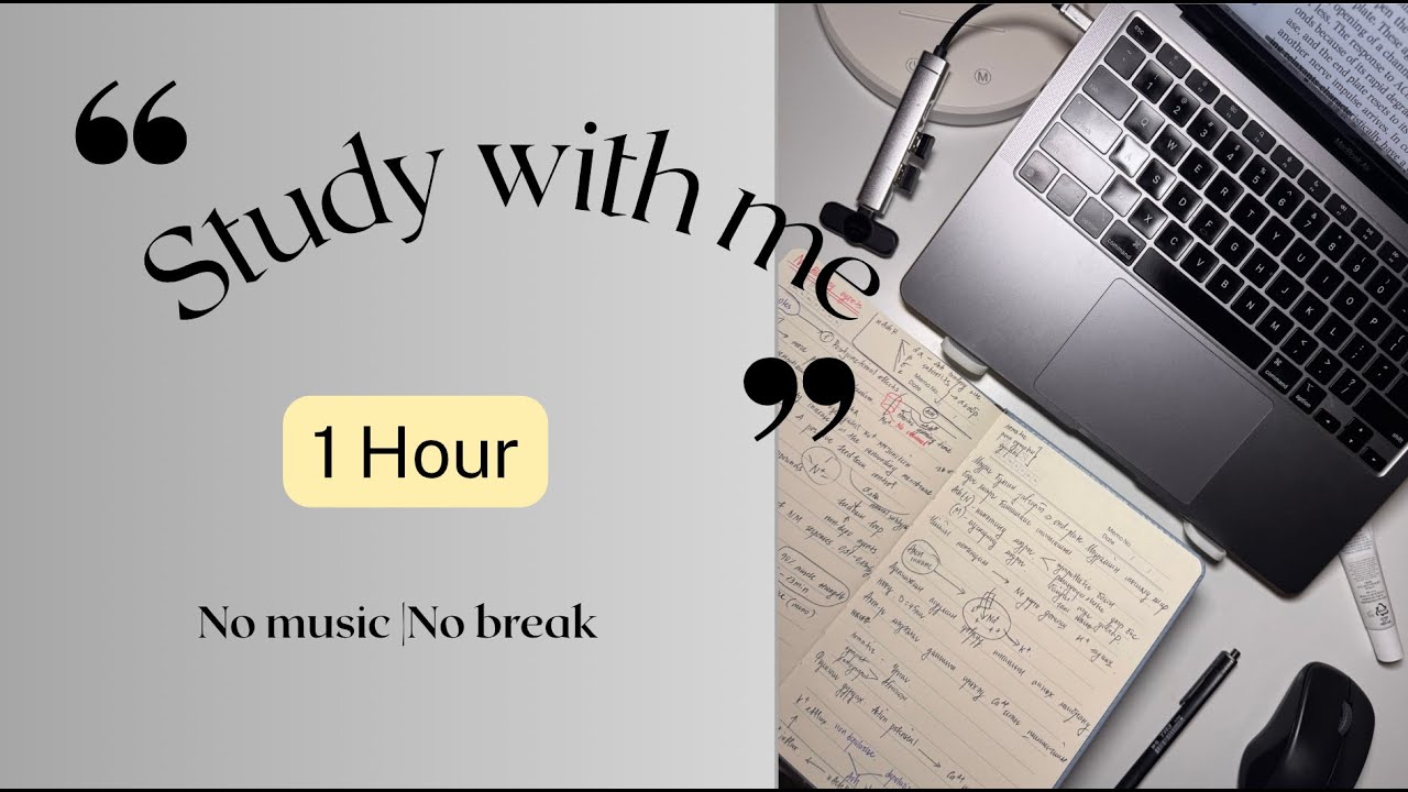 Study with me | No music | No break | 1 hour