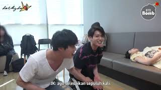 [INDO SUB] 180928 [BANGTAN BOMB] JK & JIN's exercise time - BTS (방탄소년단)