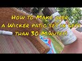 How to Refurbish and paint a faded Wicker Patio set with #Rustoleum