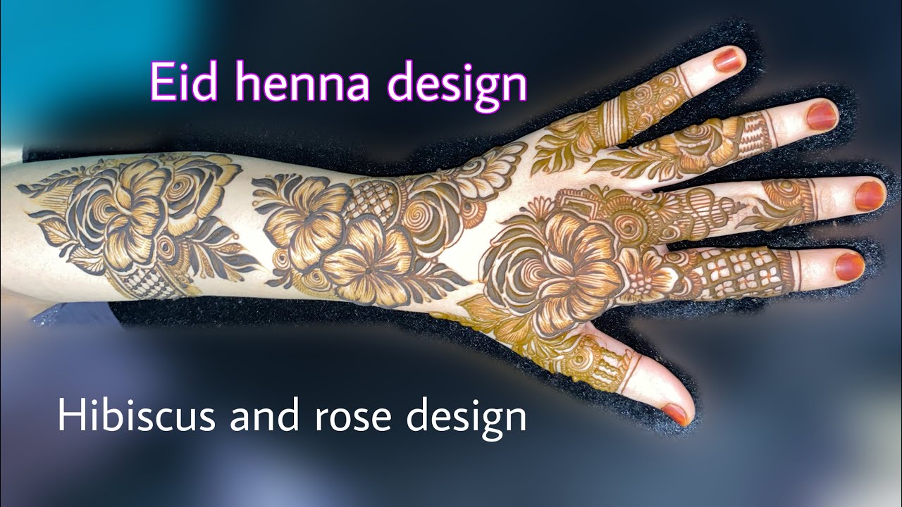 Latest Eid mehendi design | hibiscus design for Ei | hibiscus with bold rose #eidmehndi #eidspecial