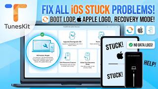 How to Fix iPhone Stuck on Apple Logo! 🔥 TunesKit iOS System Recovery Review