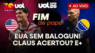 EUA SEM BALOGUN CONTRA A BÉLGICA! BOM FUTEBOL NA TERRA DO SOCCER? CLAUS ACERTOU? GABRIEL SÁ AO VIVO