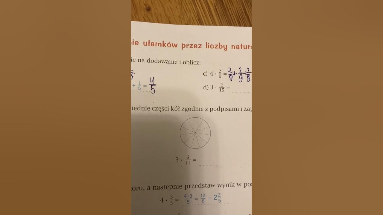 Klasa 5 Własności Liczb Naturalnych Matematyka dla kl. 5 sp. Gwo Mnożenie ułamków przez liczby naturalne