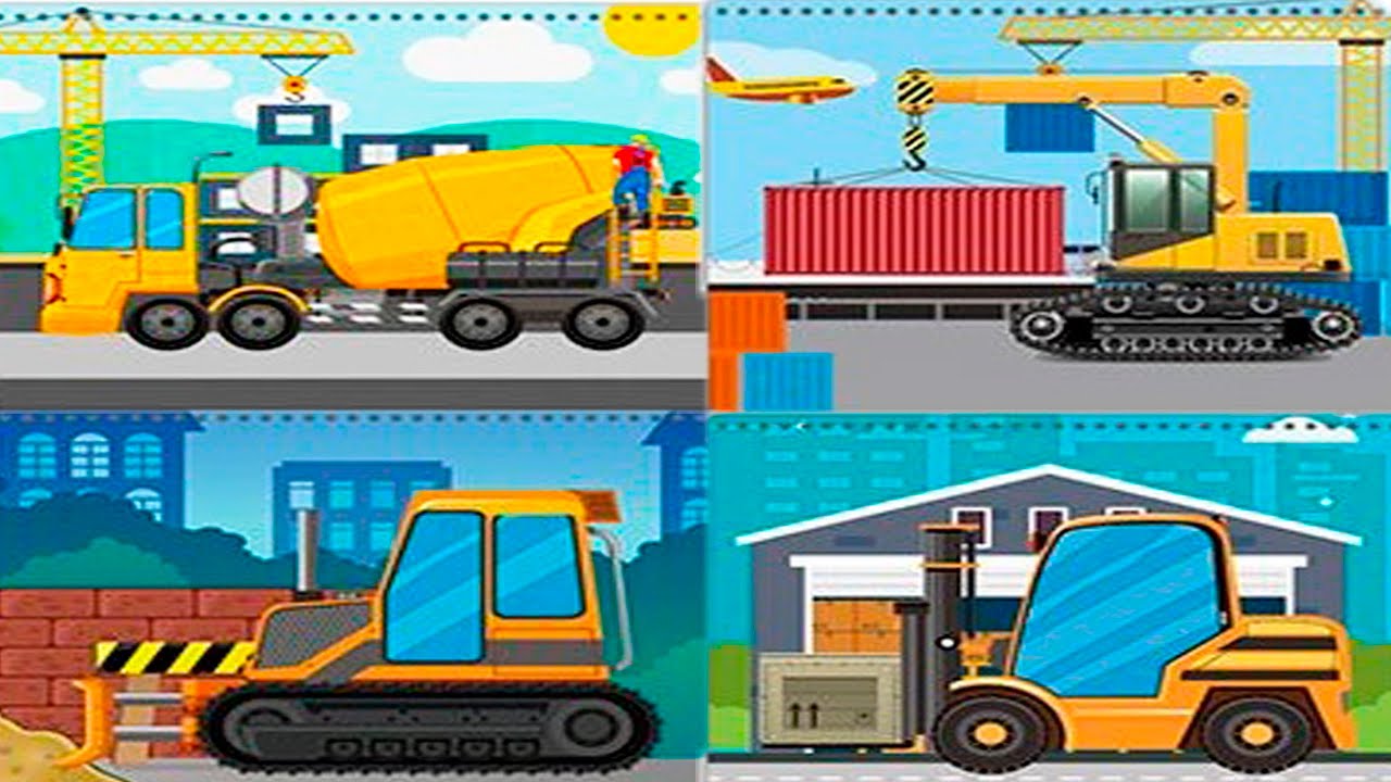 LEARN  building machines. Magic water books . Educational video about cars for kids.